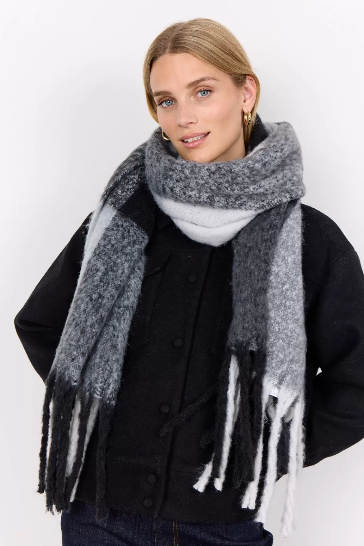 Soyaconcept Accessories-SC-FRANCE 1 Scarf Black