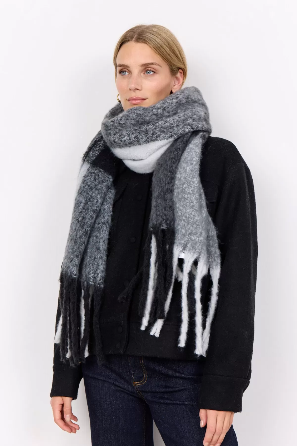 Soyaconcept Accessories-SC-FRANCE 1 Scarf Black