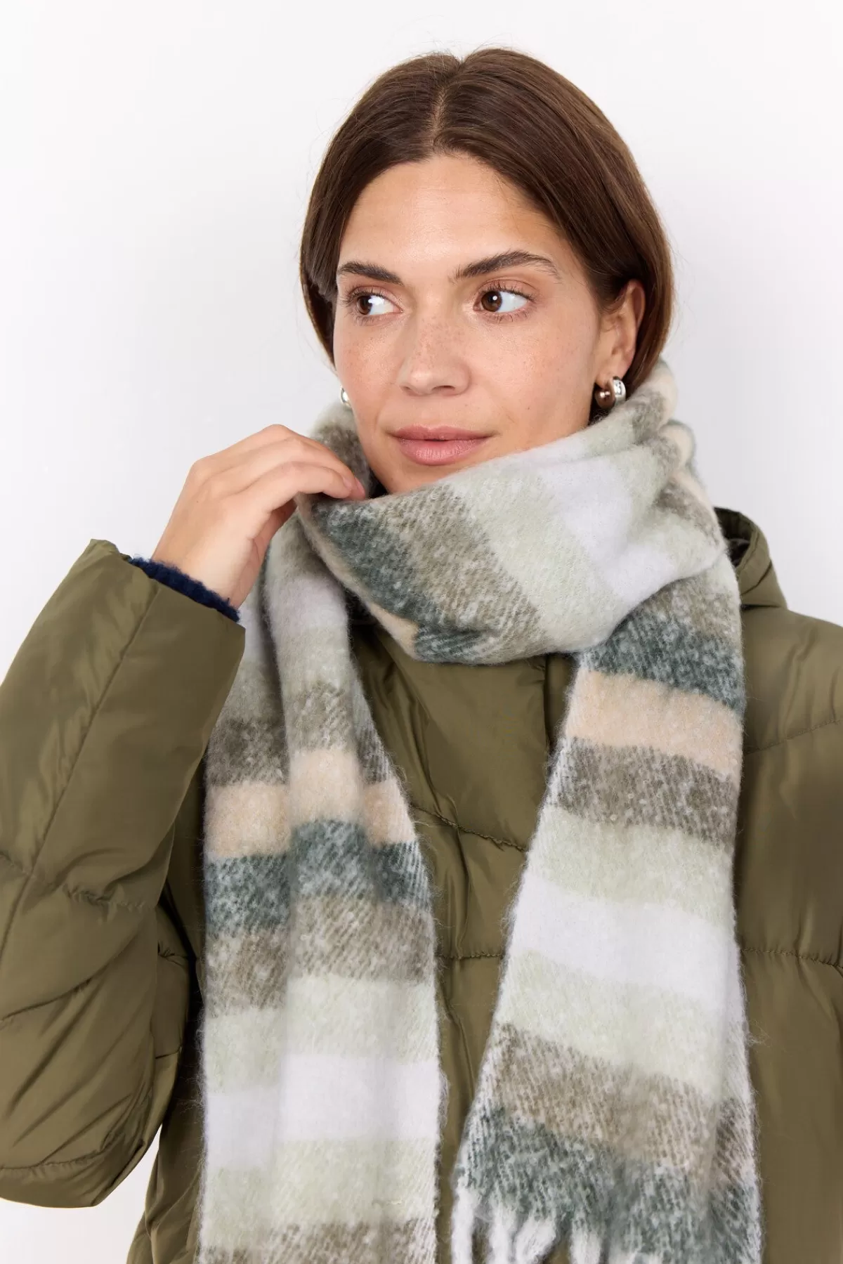 Soyaconcept Accessories-SC-FRIA 1 Scarf Olive