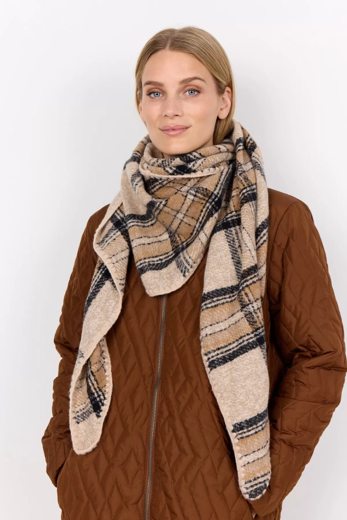 Soyaconcept Accessories-SC-IDALINE 1 Scarf Sand