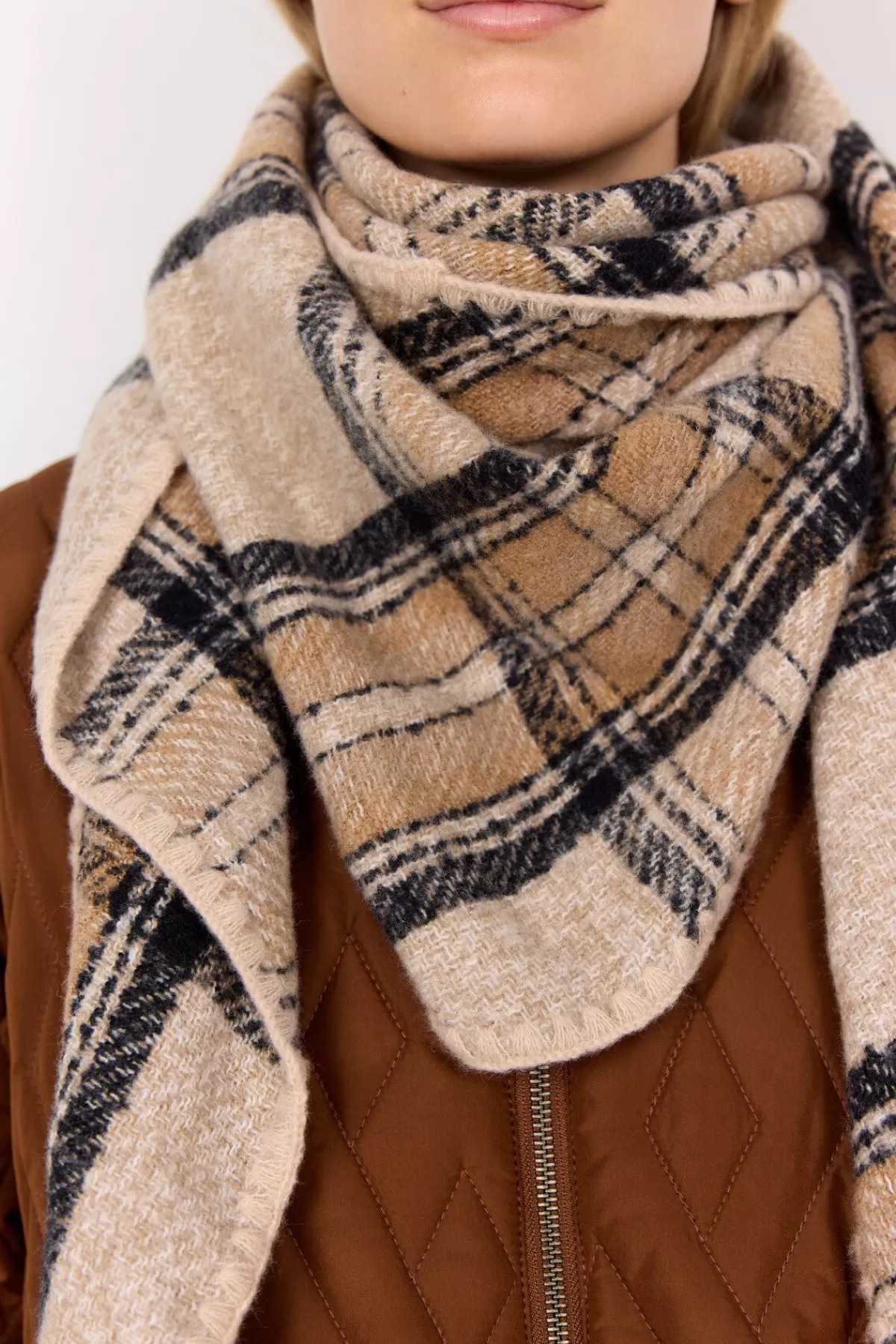 Soyaconcept Accessories-SC-IDALINE 1 Scarf Sand