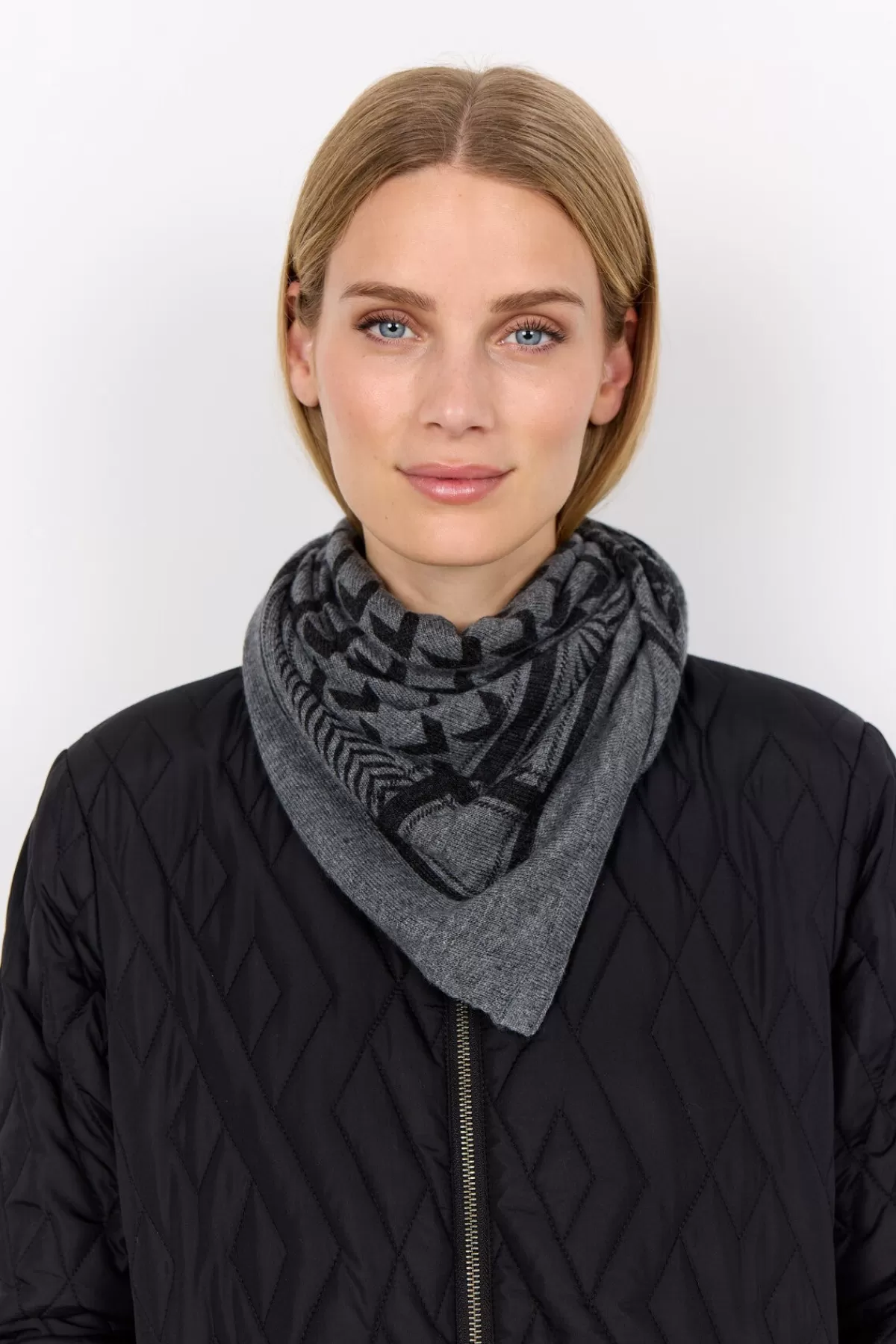 Soyaconcept Accessories-SC-KIRSA 9 Scarf Dark grey