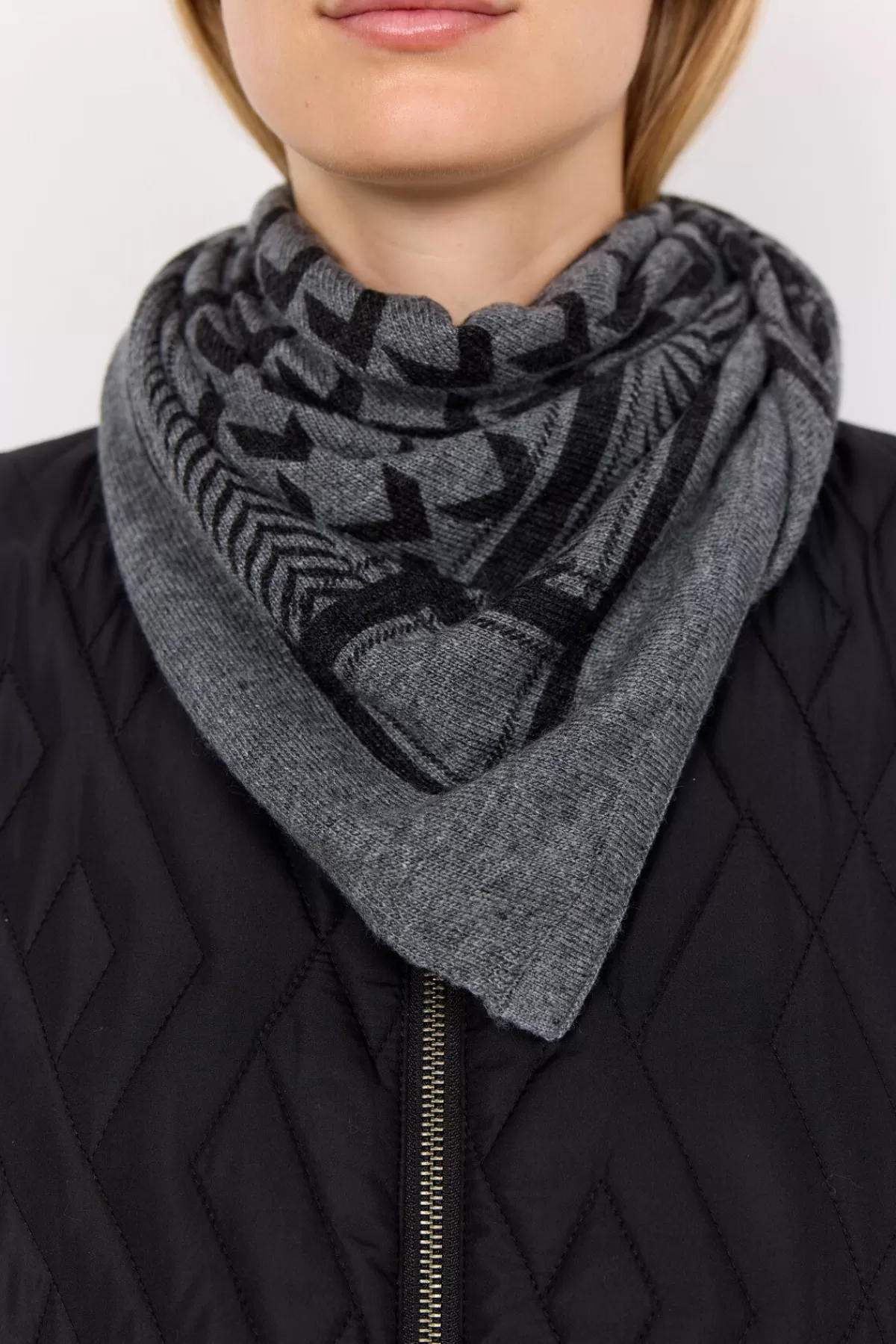 Soyaconcept Accessories-SC-KIRSA 9 Scarf Dark grey